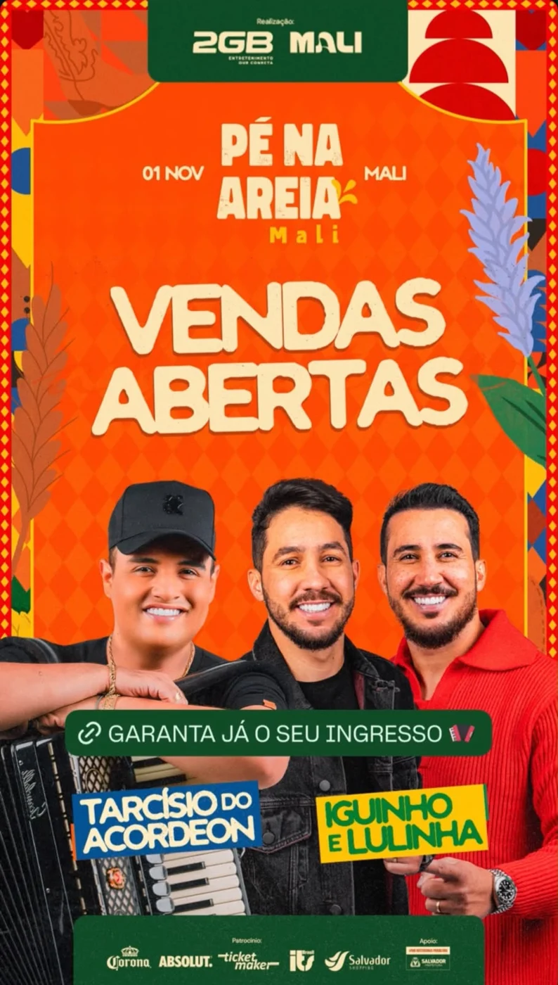 Pé na Areia Mali | Tarcísio do Acordeon + Iguinho e Lulinha